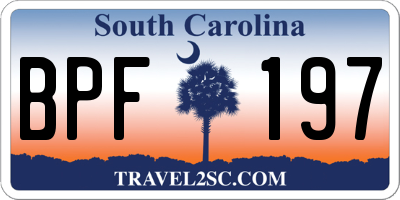 SC license plate BPF197