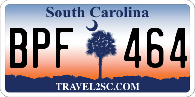 SC license plate BPF464