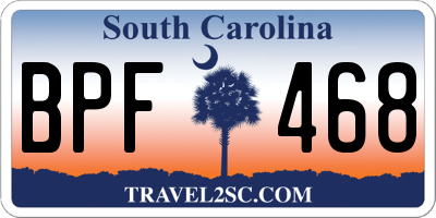 SC license plate BPF468