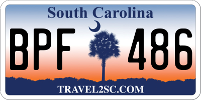 SC license plate BPF486