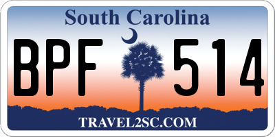 SC license plate BPF514