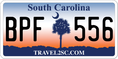 SC license plate BPF556
