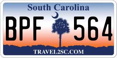 SC license plate BPF564