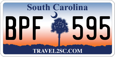 SC license plate BPF595
