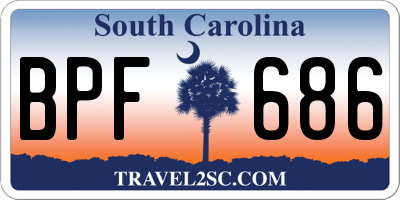 SC license plate BPF686