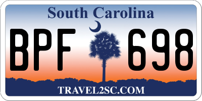 SC license plate BPF698