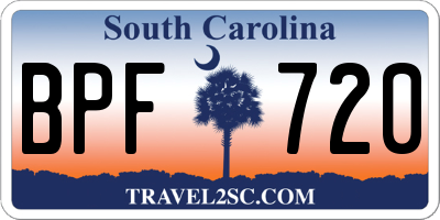 SC license plate BPF720