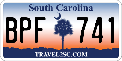 SC license plate BPF741