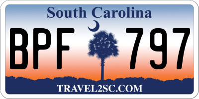 SC license plate BPF797