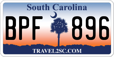 SC license plate BPF896