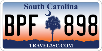 SC license plate BPF898