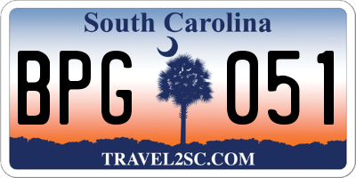 SC license plate BPG051