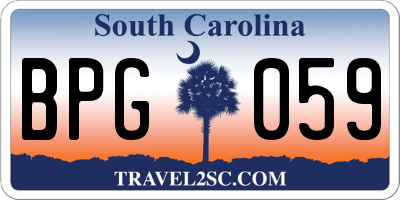SC license plate BPG059