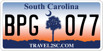 SC license plate BPG077
