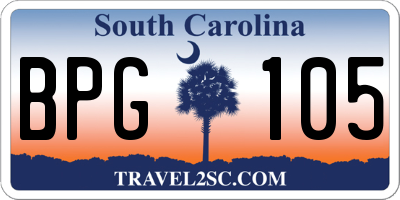 SC license plate BPG105