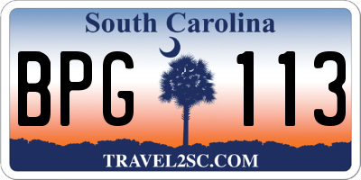 SC license plate BPG113