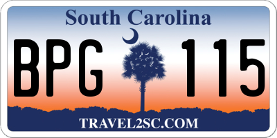 SC license plate BPG115