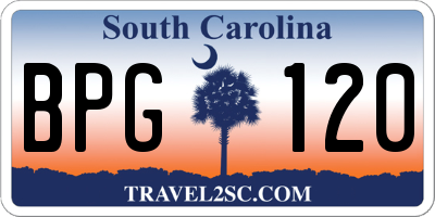 SC license plate BPG120