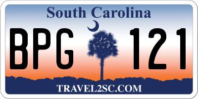 SC license plate BPG121