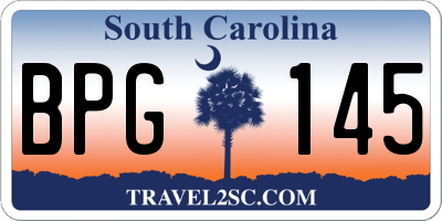 SC license plate BPG145