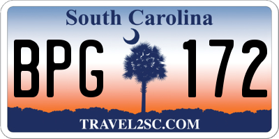 SC license plate BPG172