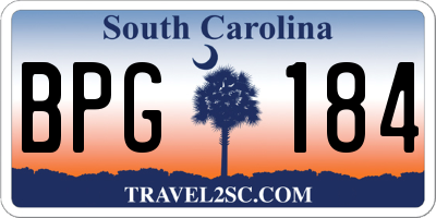 SC license plate BPG184