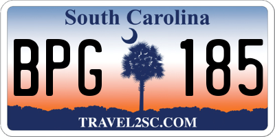 SC license plate BPG185