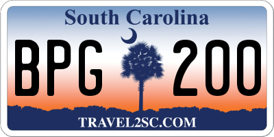 SC license plate BPG200