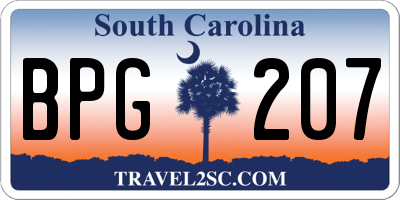 SC license plate BPG207