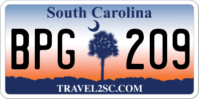 SC license plate BPG209