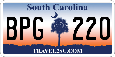 SC license plate BPG220
