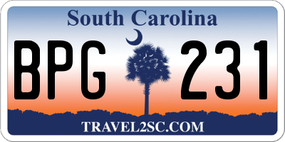 SC license plate BPG231