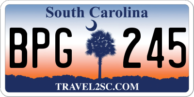 SC license plate BPG245