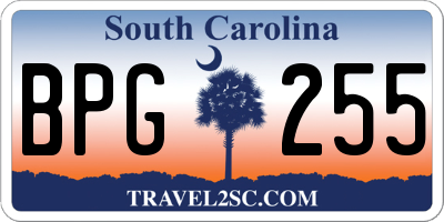 SC license plate BPG255
