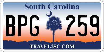 SC license plate BPG259