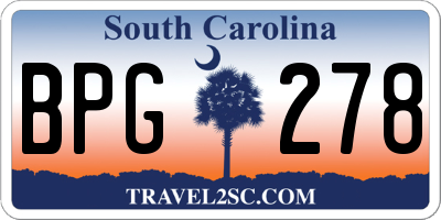 SC license plate BPG278
