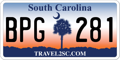 SC license plate BPG281