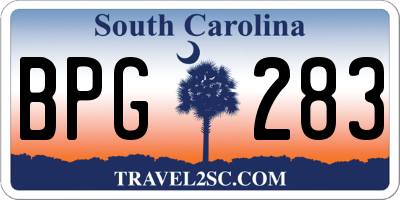 SC license plate BPG283