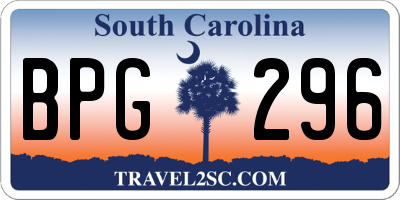 SC license plate BPG296