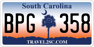 SC license plate BPG358