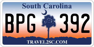 SC license plate BPG392