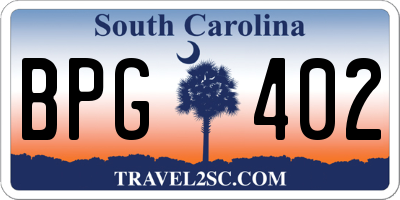 SC license plate BPG402