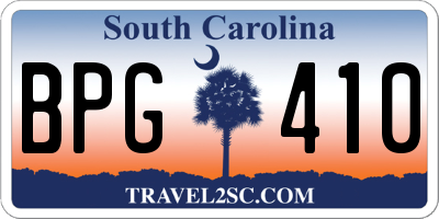 SC license plate BPG410