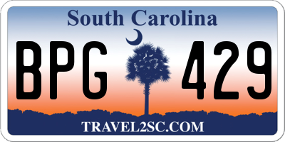 SC license plate BPG429