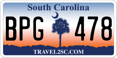 SC license plate BPG478