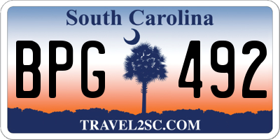SC license plate BPG492