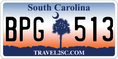 SC license plate BPG513