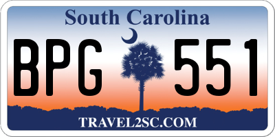SC license plate BPG551
