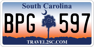 SC license plate BPG597