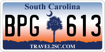 SC license plate BPG613